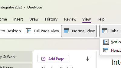 Vertical Tabs in OneNote